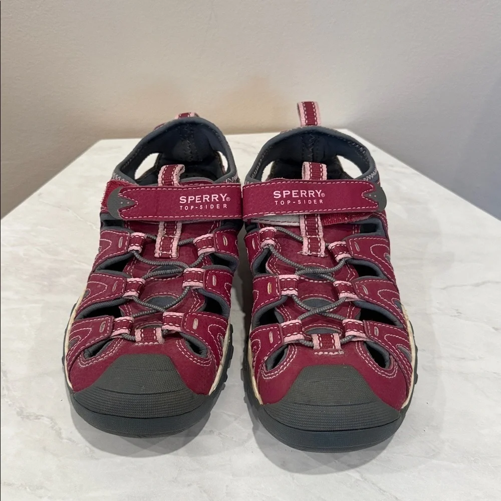 🔥Sperry Kids' Burgundy and Charcoal Sandals🔥